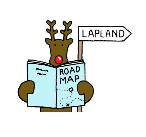 Reindeer with Lapland Map