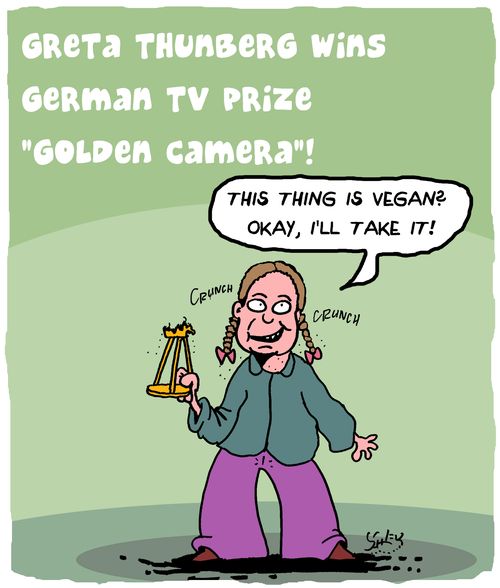 Greta Thunberg wins German TV prize...