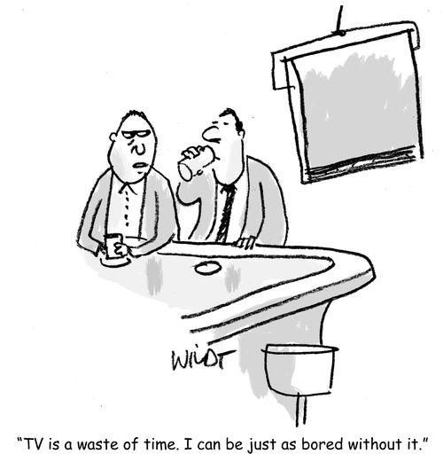 "TV is a waste of time. I can be just as bored without it."