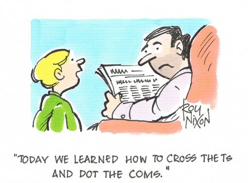 "Today we learned how to cross the ts and dot the coms."