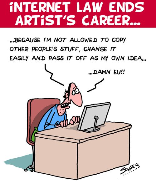 ". . . because I'm not allowed to copy other people's stuff, change it easily and pass it off as my own idea. . . damn EU!!"