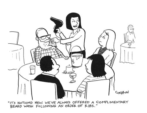 "It's nothing new. We've always offered a complimentary beard wash following an order of ribs."