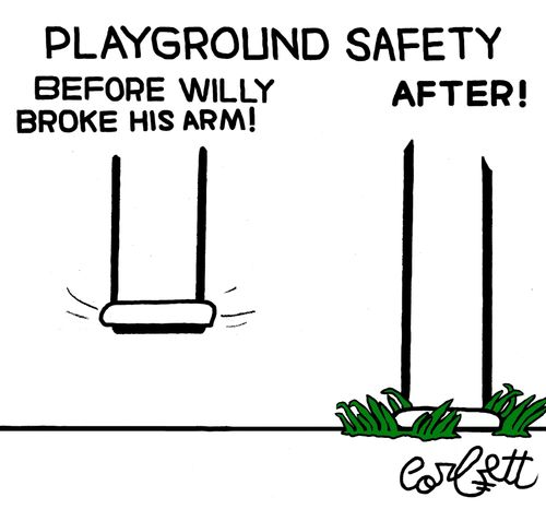 Playground Safety...Before Willy broke his arm. . . After.