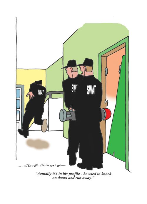"Actually it's in his profile - he used to knock on doors and run away."