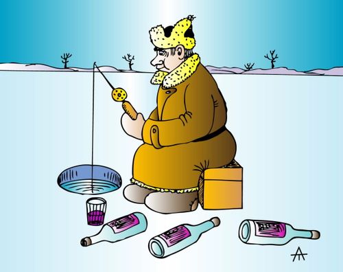 Fisherman fishing for alcohol