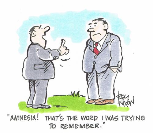 "Amnesia! That's the word I was trying to remember."