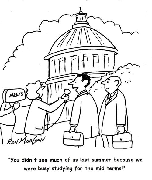"You didn't see much of us last summer because we were busy studying for the mid terms!" 
