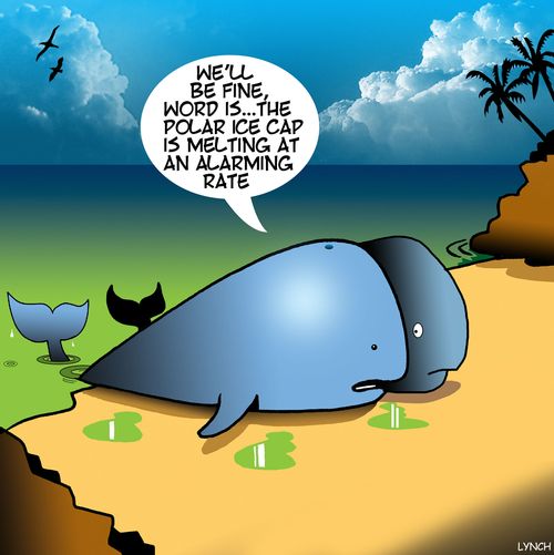 "We'll be fine, word is. . . the polar ice cap is melting at an alarming rate."