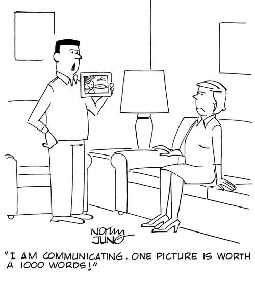 "I am communicating. One picture is worth a 1000 words!"