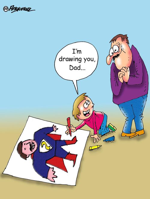 "I'm drawing you, dad. . ."