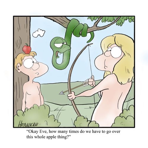 "Okay Eve, how many times do we have to go over this whole apple thing?"