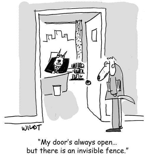 "My door's always open...but there is an invisible fence."