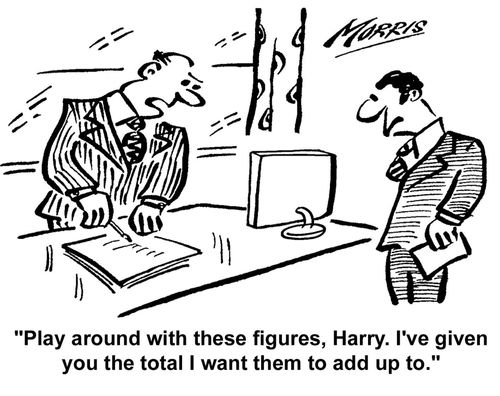 "Play around with these figures, Harry. I've given you the total I want them to add up to."