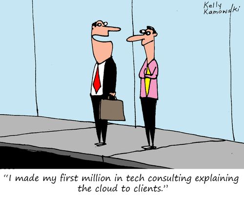 "I made my first million tech consulting explaining the cloud to clients."
