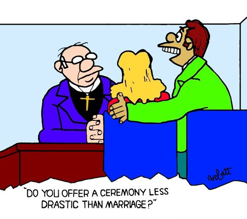 "Do you offer a ceremony less drastic than marriage?"
