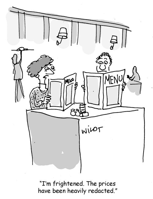 "I'm frightened. The prices have been heavily redacted."