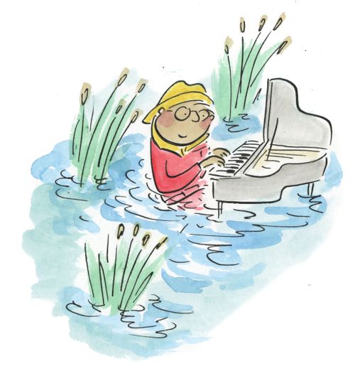 Piano in a pond