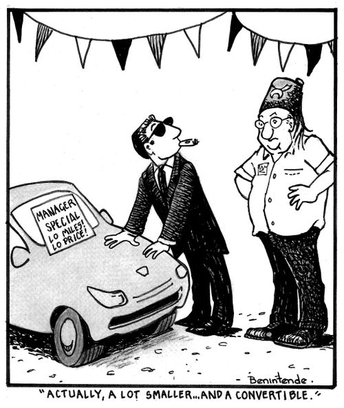 "Actually, a lot smaller...and a convertible."