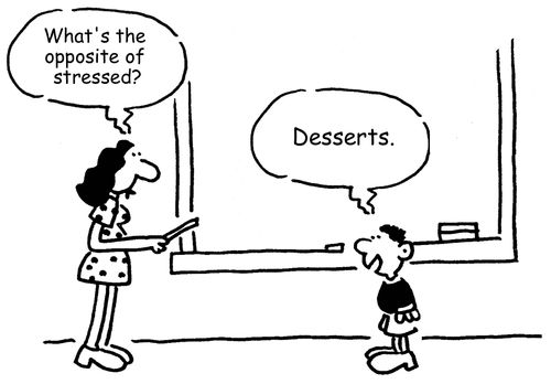"What's the opposite of stressed?" 