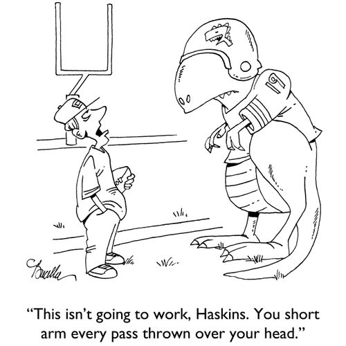 "This isn't going to work, Haskins. You short arm every pass thrown over your head."