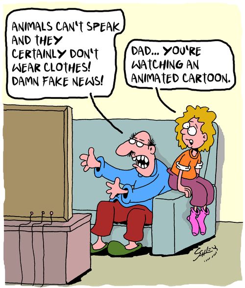 "Animals can't speak and they certainly don't wear clothes! Damn fake news!"