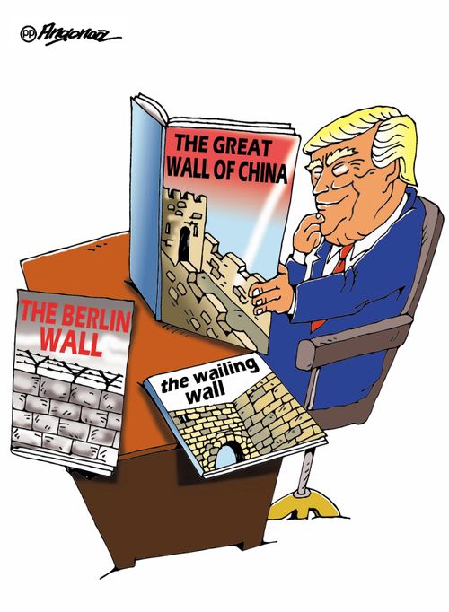 Trump reading about Walls.