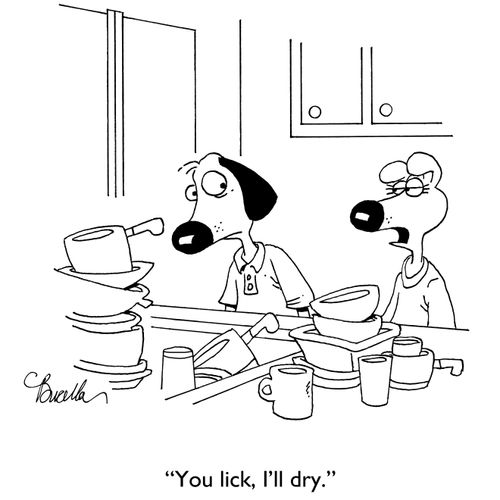 "You lick, I'll dry."