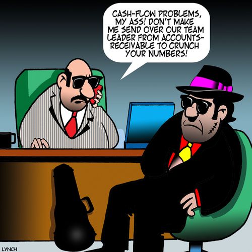 "Cash-flow problems, my ass! Don't make me send over our team leader from accounts-receivable to crunch your numbers!"