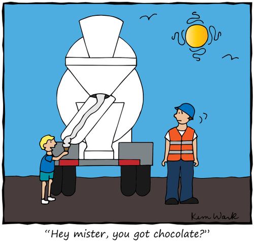 "Hey mister, you got chocolate?"