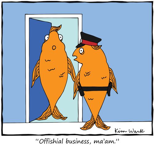 "Offishial business, ma'am."