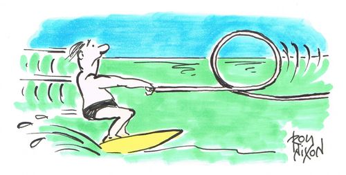 Water Skier With Loop In Tow Rope