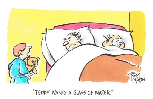 "Teddy wants a glass of water."