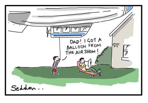 "Dad! I got a balloon from the airshow!"