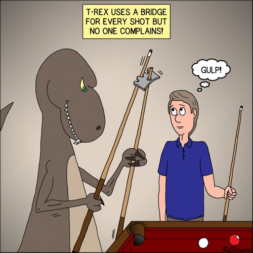 T-Rex Uses  A Bridge For Every Shot But No One Complains!