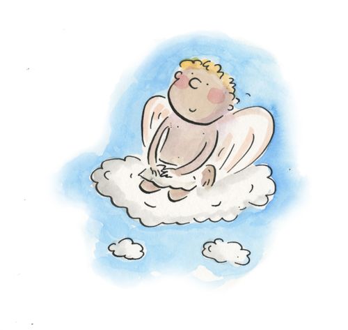 Cherub on a cloud