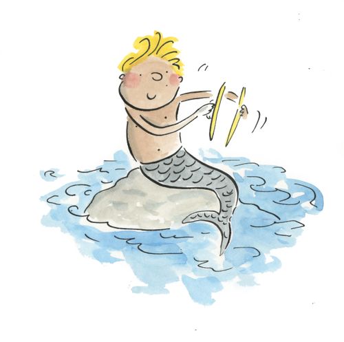 Merman with cymbals