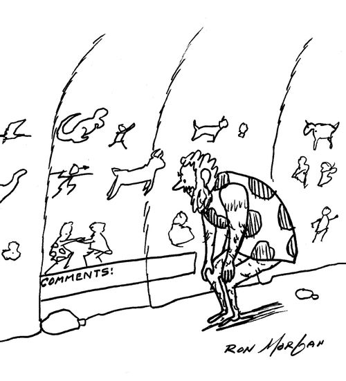 Caveman sees comment section below cave drawings,