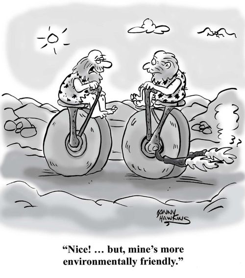 "Nice!. . . but, mine's more environmentally friendly."