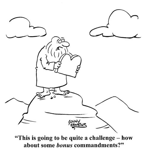 "This is going to be quite a challenge - how about some bonus commandments?"