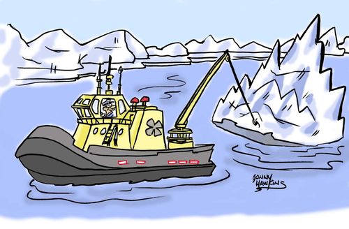 Tugboat tugging Iceberg