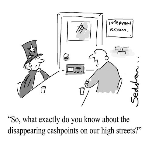 "So, what exactly do you know about the disappearing cashpoints on our high street?"