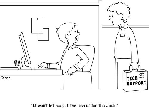 "It won't let me put the Ten under the Jack."