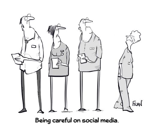 Being careful on social media.