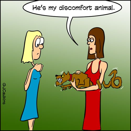 "He's my discomfort animal."