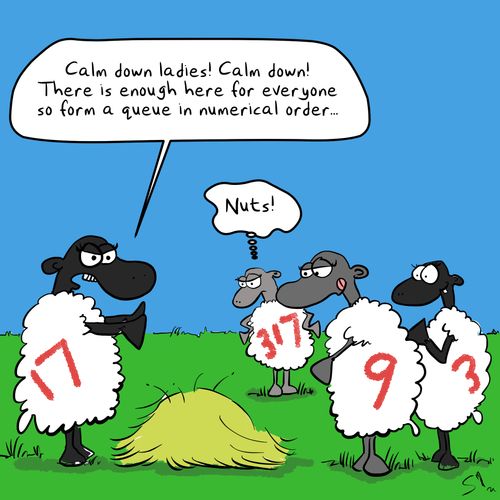 "Calm down ladies! Calm down! There is enough here for everyone so form a queue in numerical order..."