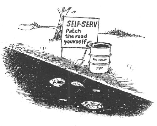 Self-Serv: Patch the road yourself.