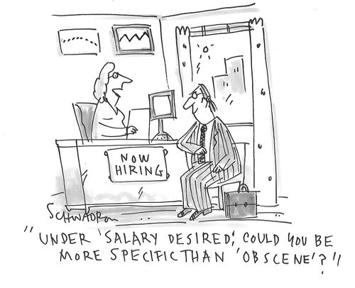 "Under 'salary desired', could you be more specific than 'obscene'?"