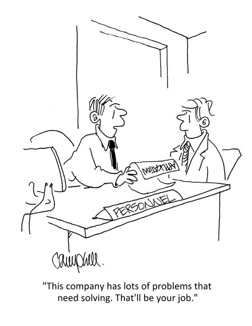 "This company has lots of problems that need solving. That'll be your job."