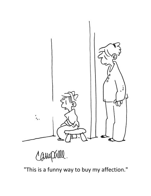 "This is a funny way to buy my affection."