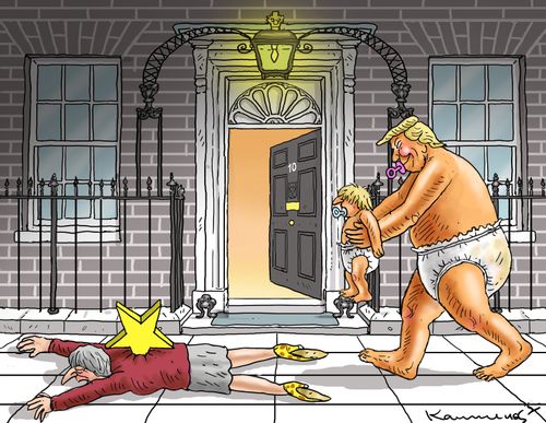 Donald Trump, Boris Johnson and Theresa May.